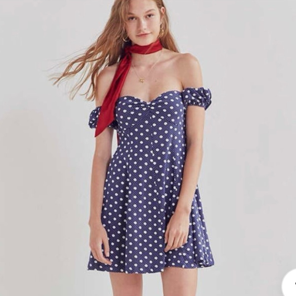 NWT Kimchi Blue polka dot mini dress